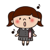 卒業式で歌う子供（女の子）