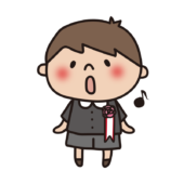 卒業式で歌う子供（男の子）