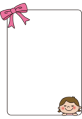 大きなリボンの付いた女の子の枠1（縦）