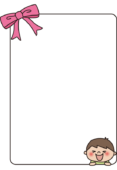 大きなリボンの付いた男の子の枠2（縦）