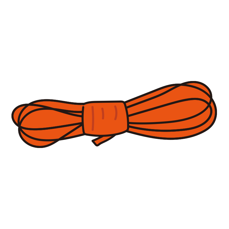 橙色の束になったロープ