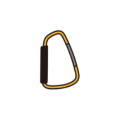 黄色のカラビナ