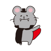 ハロウィンで吸血鬼の仮装をするネズミ