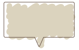 背景がらくがきで塗られている四角い吹き出し