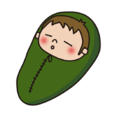 キャンプで寝袋で寝る子供（男の子）