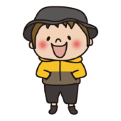 キャンプの格好をしている子供（男の子1）