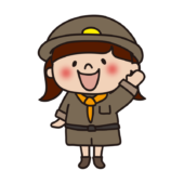 探検隊の格好をした子供（女の子2）