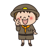 探検隊の格好をした子供（男の子1）