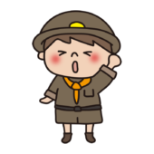 探検隊の格好をした子供（男の子2）