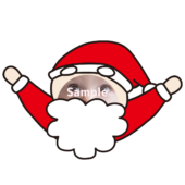 【顔はめ】両手を広げたサンタクロース