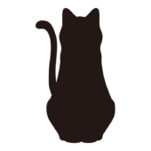 猫のシルエット6（座る猫）