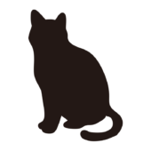 猫のシルエット7（座る猫）