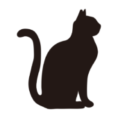 猫のシルエット8（座る猫）