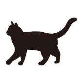 猫のシルエット1（歩く猫）