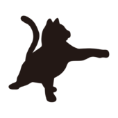 猫のシルエット3（ちょいちょいする猫）