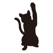 猫のシルエット5（ちょいちょいする猫）