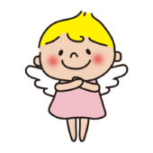 羽根を広げている天使（ピンク）