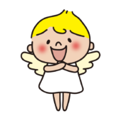 羽根を広げている天使