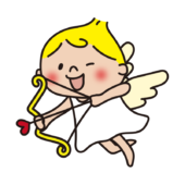 ハートの弓矢を引く天使