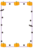 カボチャとコウモリの枠（縦）