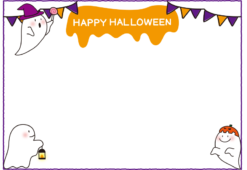 おばけのハロウィンの枠（横）