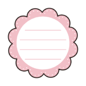 ピンクのお花の罫線付きメモ枠
