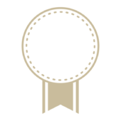 リボンと破線の丸い枠飾り（縦2）