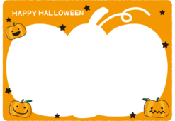 ハロウィンのカボチャのシルエットの枠