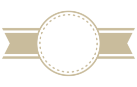 リボンと破線の丸い枠飾り（横2）