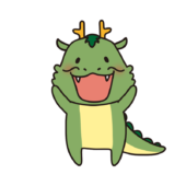 バンザイしているかわいい龍