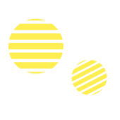 ストライプ柄の丸い飾り（黄色）