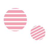 ストライプ柄の丸い飾り（ピンク）