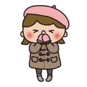 ベレー帽をかぶった冬服の子供（女の子）