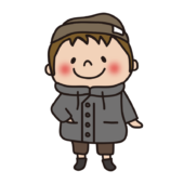 ニットをかぶった冬服の子供（男の子）