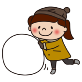 雪だるまをつくる子供（女の子）