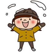 雪をなげて遊ぶ子供（女の子）