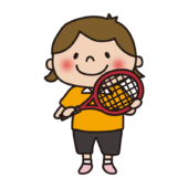 テニスのラケットを持っている子供（女の子）