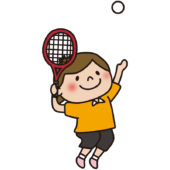 テニスのサーブをしている子供（女の子）