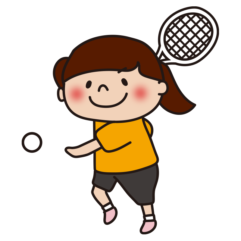 テニスをしている子供（女の子1）