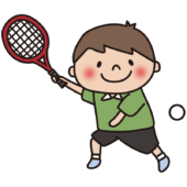 テニスをしている子供（男の子2）