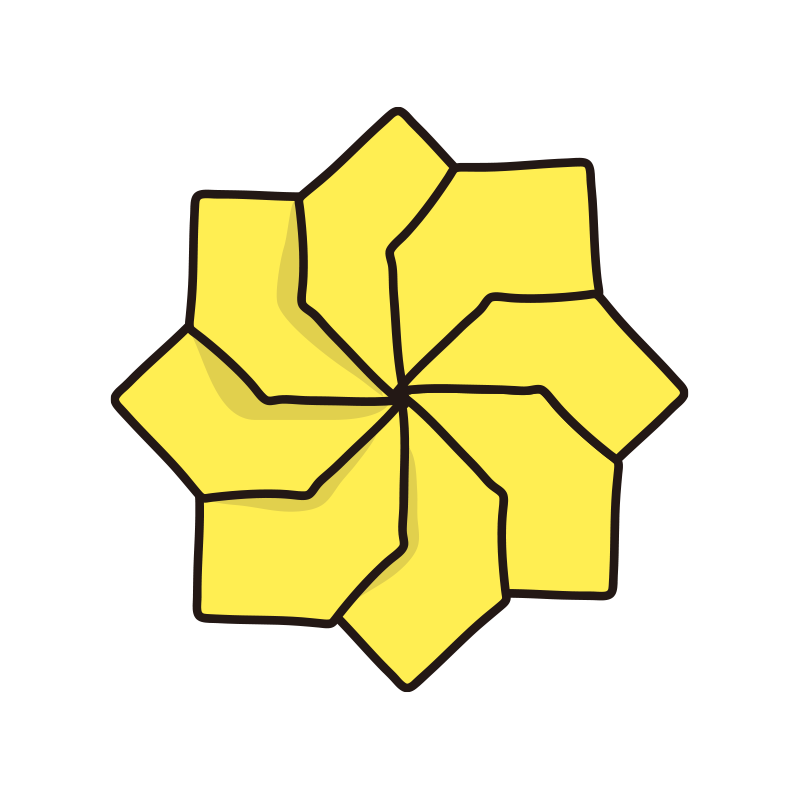折り紙で作った花（黄色）