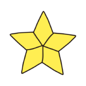 折り紙で作った星1