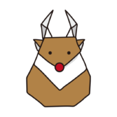 折り紙で作ったトナカイ