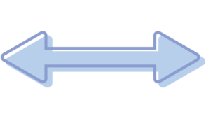 版ずれの左右の矢印（青）