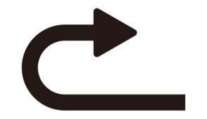 Uターンの矢印（黒）