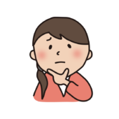 顎に手を当てて考える困り顔の女の人