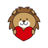 赤いハートを持ったライオン