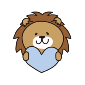 青いハートを持っているライオン