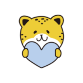 青いハートを持っているチーター