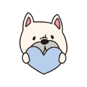 青いハートを持っているフレンチブルドッグ